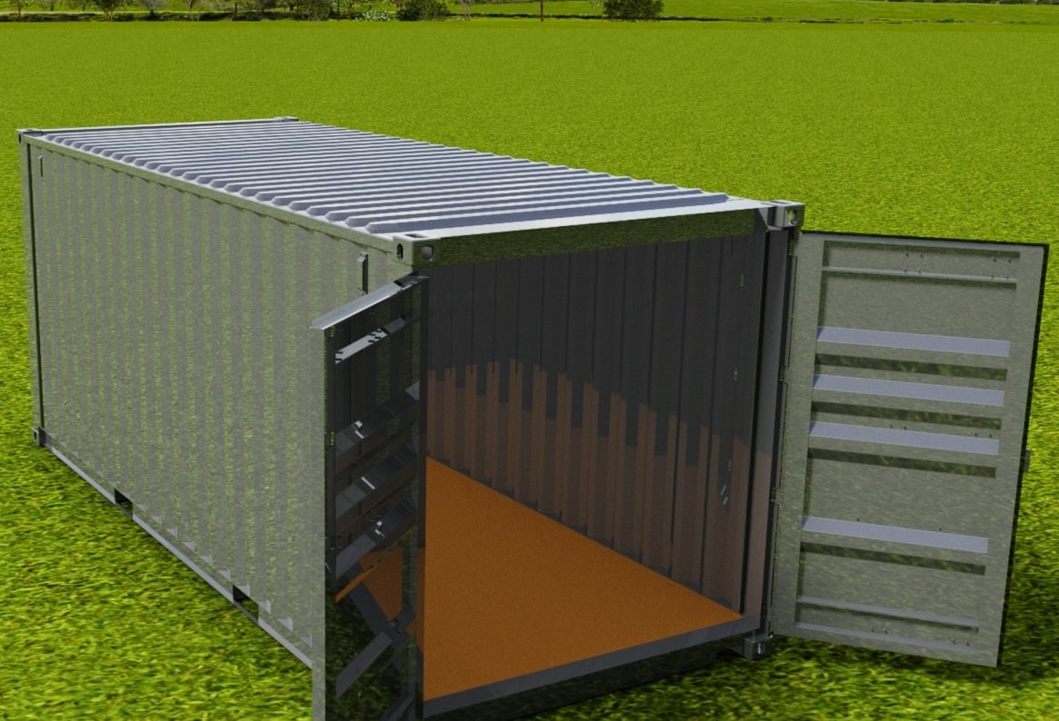 20ft Double Door ISO Shipping Container 3D CAD Model